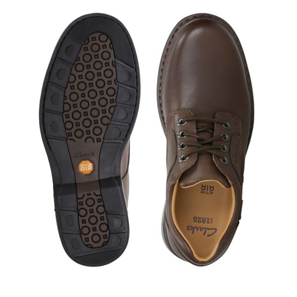 Clarks Mens Rockie Lo GORE-TEX Wide Fit Shoes Ebony Leather | CA-926145